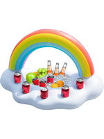 Bar à glace gonflable en PVC écologique arc-en-ciel, plateau à glace à 5 trous, porte-boissons flottant, taille personnalisable pour piscine, plage, fête d'été