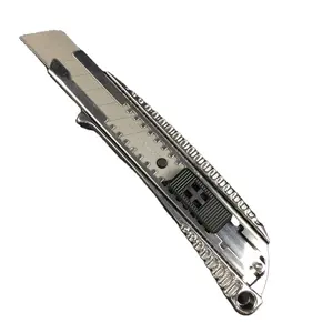 Cuchillo de utilidad de cortador de seguridad retráctil automático de aleación de aluminio de 18mm