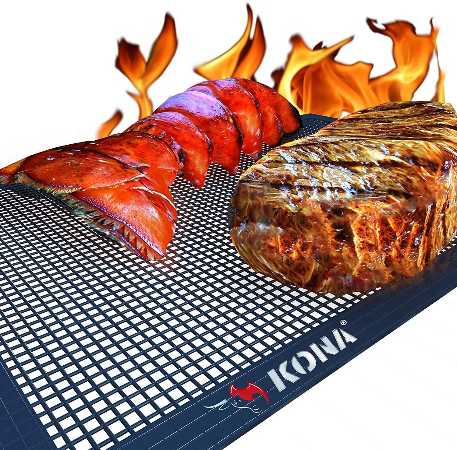 2022 Hot sale product wholesale barbecue mesh 33*40cm black Non-stick reusable ptfe grill mat baking mesh sheet