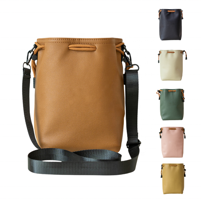 Hot Selling Waterproof Drawstring Sling Bag Unisex Outdoor Photography Crossbody Pu Leather Camera Bag