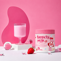 Fraise Glutathion Lait De Beauté En Poudre OEM ODM Marque Privée Pot 180g Boisson Instantanée Japonaise Antioxydant Complément