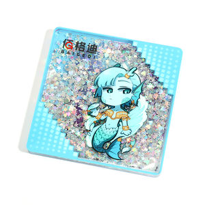 Vograce 주문 제작 귀여운 밀크티 액상 오일 플로팅 아크릴 키체인 - Product Image 3