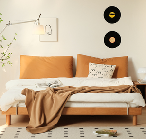 Design moderno Queen Size in legno massello <span class=keywords><strong>letto</strong></span> <span class=keywords><strong>matrimoniale</strong></span> stile Tatami con testiera per piccola camera da <span class=keywords><strong>letto</strong></span> o Hotel - Product Image 2