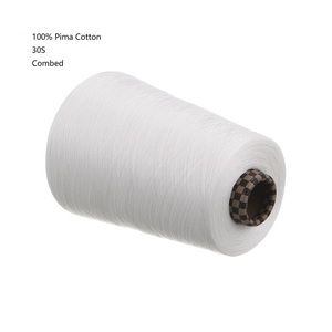 Fil de <span class=keywords><strong>coton</strong></span> peigné 100% <span class=keywords><strong>coton</strong></span> <span class=keywords><strong>Pima</strong></span> 30S/1, prix au kg, ciré pour le tricot et le tissage - Product Image 1