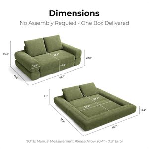 Sofá Plegable y Compresible 3 en 1, Sofá Cama Doble Personalizado para Espacios Pequeños, Colchón de Piso - Product Image 3