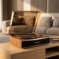 Tourne-disque intégré avec système audio HiFi sans fil Bluetooth