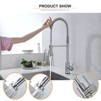 Robinet de cuisine Aida Spring Pole Kitchenaid, support pour robinets de cuisine, robinets de cuisine à bec extractible, robinets mélangeurs à colonne haute