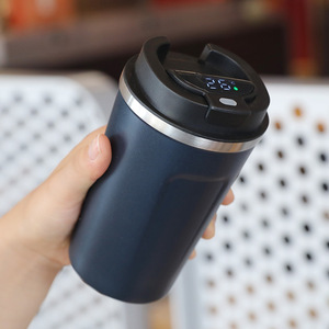 Gobelet isotherme en acier inoxydable pour café, avec affichage intelligent de la température, design concave-convexe, 350 ml, 500 ml, logo personnalisé, mug de voyage - Product Image 3