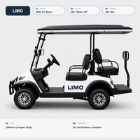 Voiturette de golf électrique compacte LIMO G2+2, carrosserie courte 2560 mm, moteur AC 5 kW pour le transport en club de surf, 48 V 150 Ah LFP OEM ODM