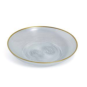 Assiette creuse en verre transparent avec bord doré DIAM. 21CM - Product Image 1