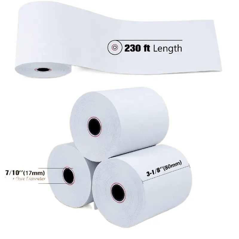 High quality 3 1/8 x 230 thermal paper roll printer paper for POS ATM Receipt Cashier