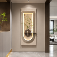 Peinture LED en grès moderne et minimaliste sans cadre, avec verdure hydroponique, pour entrée, peinture décorative LED