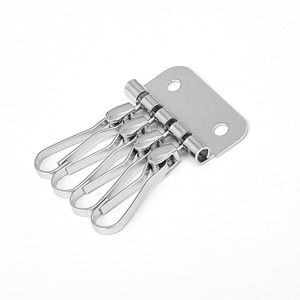4 Tooth <b>Square</b> Keychain Zinc Alloy Chrome Plated Car <b>Key</b> Accessory Home Use - Product Image 1
