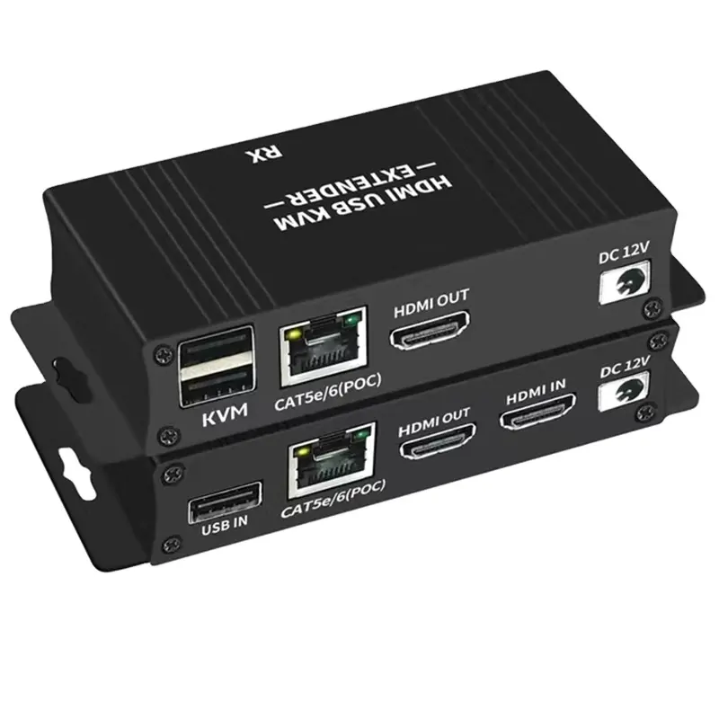 HDMI KVM Extender HDMI Extender with USB KVM Control RJ45 60m over IP Cat5e Cat6 POC Mouse Transmitter Receiver for PC Computer