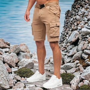 Custom Logo Terry Plain Dyed <b>Mens</b> Cargo <b>Shorts</b> Drawstring Waterproof Breathable Workout Side Pockets Sublimated High Street - Product Image 3