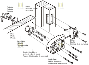 قفل جيمي بروف ذو الأسطوانة المزدوجة للباب، قفل ليلي مع مفتاح فتح، تصميم متين ومضاد للسرقة - Product Image 4
