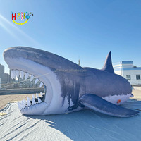 Décoration extérieure sur le thème de l'océan, modèle d'animal, accessoires, requin géant gonflable, poisson
