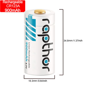 Аккумуляторы Rapthor 8 шт., 3.7В, 900мАч, литиевые, перезаряжаемые, тип CR123A, с зарядным устройством, совместимые с камерами Arlo, фонариками, датчиками - Product Image 6