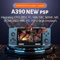 Nouvelle console de jeu portable A390 4 pouces IPS HD écran 12 émulateurs système GAMEMAX Console de jeu vidéo pour Psp Ps1