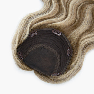OFERTA ESPECIAL: Cabello Virgen Europeo para Topper de Encaje Mono y Seda 8*8, Marrón Claro/Oscuro, Pequeño, Rubio, para Mujeres Blancas, 100% Cabello Humano - Product Image 6