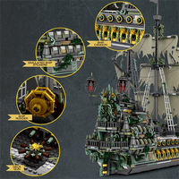 Modelo Técnico del Barco Pirata Holandés Volador, Juguete de Bloques de Construcción de Partículas Pequeñas, Regalos para Adultos, Plástico ABS