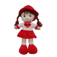 Poupée de chiffon rouge en tissu doux, 35cm, en peluche, à la mode, jupe habillée, poupées pour filles