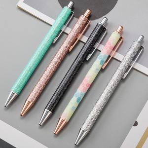 Bolígrafos Retráctil Metal fansy pluma rosa de tinta negro brillo de oro rosa haga clic en Personalizado lindo bolígrafos con logo para la escuela <span class=keywords><strong>boligraf</strong></span> - Product Image 3