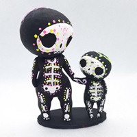 Best-seller Figurine de couple en résine écologique de conception artistique déco Statue de crâne pour décoration d'Halloween