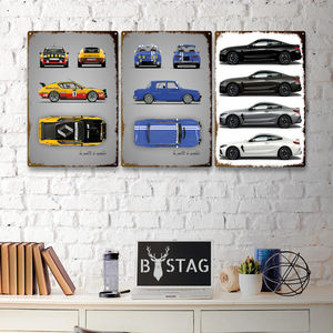 Insegne Decorative da Parete per Garage Auto da Corsa in Metallo Dorato Stile Vintage Super Moderno per Uomini, Targhe per Stazioni di Servizio - Product Image 2