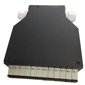 ブラックマルチモードシンプレックスボックス12ポートSC/UPCレール光ファイバーパッチパネルDIN端子ボックス