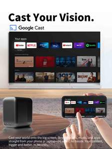 โปรเจคเตอร์พกพา Wupro G1 รุ่นขายดีปี 2025 ความสว่าง 320 ISO Lumens รองรับความละเอียด 1080P และ 4K พร้อมระบบ Smart Portable Projector และ Google TV - Product Image 6