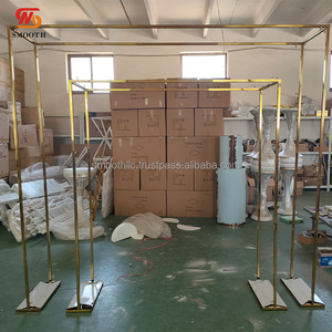 ชุดขาตั้งโลหะสีทองมันวาวสำหรับตกแต่งงานแต่งงานแบบเรียบฉากหลังสำหรับออกงานคุณภาพสูงตกแต่งเวที - Product Image 1