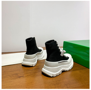 Ladies' Pure White Fashionable Genuine Leather Platform Outdoor Motorcycle Boots with Thick Sole and Anti-Slip Short Boots - Product Image 6