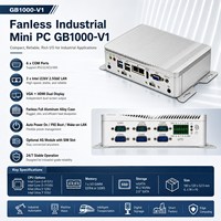 Mini PC Industrial sin Ventilador GB1000-V1 con 6 COM, LAN Dual de 2.5GbE, VGA HD-MI, Red 4G LTE Opcional para Kiosco
