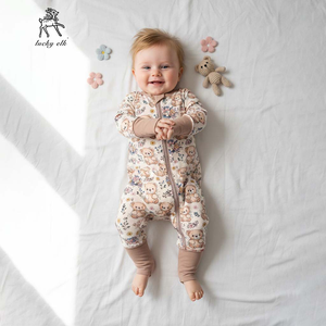 Pyjamas en viscose de bambou personnalisés en gros, barboteuses bébé en bambou bio à double fermeture éclair, vêtements de nuit pour bébés et jeunes enfants en bambou - Product Image 3