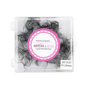 Súper mate negro hecho a mano 4D 5D 6D 8D Pro Curl abanicos de pestañas estrechas sueltas 500 abanicos pestañas Promade - Product Image 1