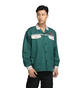 Veste de travail pour homme Veste de chemise de mécanicien d'atelier d'usine à poches multiples Veste d'uniforme de travailleur