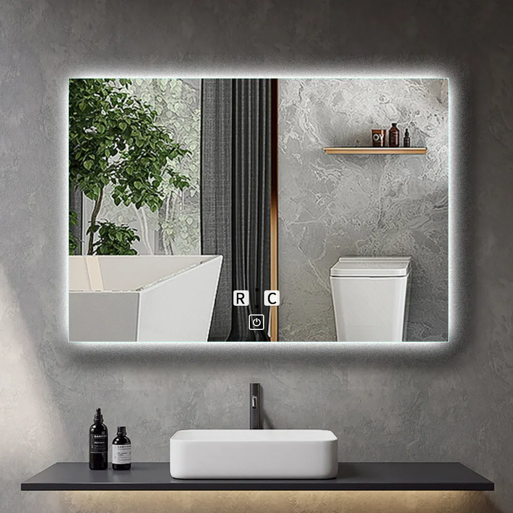 Lampada da parete moderna per bagno Smart Touch Screen LED Light con antiappannamento Blue_tooth specchio da bagno retroilluminato a Led per il trucco
