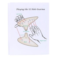 12 Holes Ceramic Ocarina Flute Alto C Smoked Burn Submarine Style Musical Instrument with Music Score for Music Lover and Beginn
