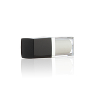 Flacon pompe airless noir en plastique 30g, en ABS, pour sérigraphie, shampoing, crème, eau, liquide