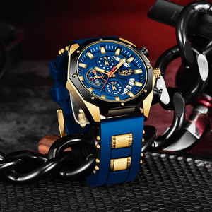 LIGE LG8908 Usine <span class=keywords><strong>Vente</strong></span> en Gros Montre pour Hommes Bleu Silicone Mains Lumineuses Luxe Quartz Couple Montres Personnalisées Cadeau Montres <span class=keywords><strong>Homme</strong></span> - Product Image 3