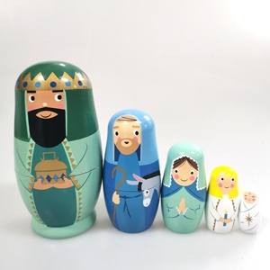 Diseño Creativo Rey Muñeca Anidada Juguete de Madera Artesanía Regalo Muñeca Anidada Rusa Decoración de Navidad - Product Image 1
