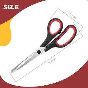 Ciseaux de 8 pouces à poignée en caoutchouc, petits, pour usage industriel, domestique, scolaire, bureau, étudiant, couturier - Product Image 5