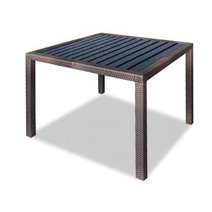 Long Ang Best-Selling Modern Outdoor Dining <b>Table</b> Set Rattan Furniture for Restaurant Terrace Beach <b>Aluminum</b> Frame Wood Material - Product Image 4