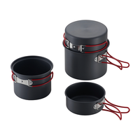 Kit de cuisine de camping 13 pièces, pot en aluminium léger, cuillère, fourchette, couteau pliables, ensemble de cuisine de plein air avec réchaud à gaz