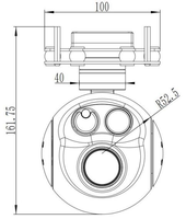 Caméra vidéo pour drone A103 avec nacelle, charge utile 4K, imagerie thermique 640x512, télémètre laser 1500m, suivi IA, en aluminium