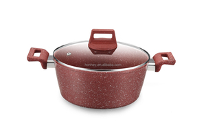 Casseroles en aluminium moulé avec revêtement en <span class=keywords><strong>pierre</strong></span> de granit céramique antiadhésive de luxe Casseroles Casseroles Wok Poêle à frire Marmites de cuisson Batterie de cuisine - Product Image 4