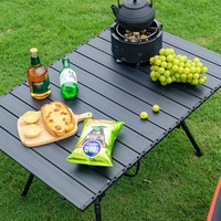 Table de salle à manger pliable en alliage d'aluminium pour usage extérieur, design minimaliste, table de camping portable