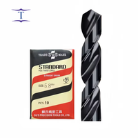 Foret hélicoïdal HSS au cobalt haute vitesse SU'S M35, queue de 10 mm, oxyde noir, cannelure entièrement rectifiée, pour perçage de métaux, OEM Taiwan Premium