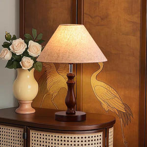 Vintage Romantic Solid Wood <b>Table</b> Lamp Dimmable Warm <b>Bedside</b> Lamp for Bedroom Living Room American Retro Style for Wedding Decor - Product Image 4